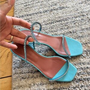 Amina Muaddi Gilda crystal-embellished mules in blu